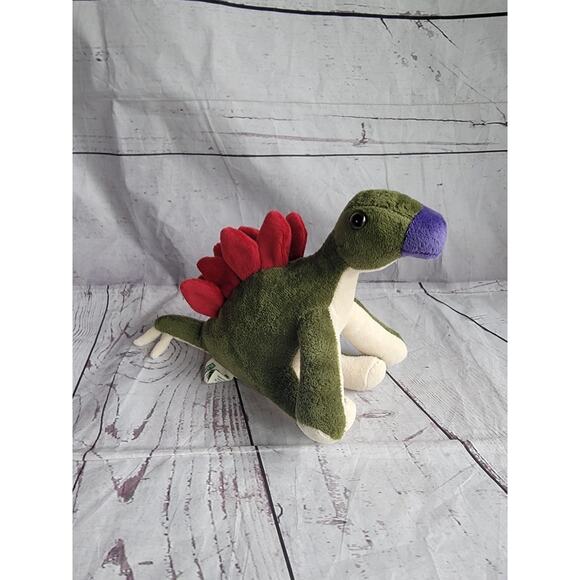 Nature Planet Dinosaur Stegosaurus Plush stuffed Animal Green Red And Purple - Picture 1 of 7